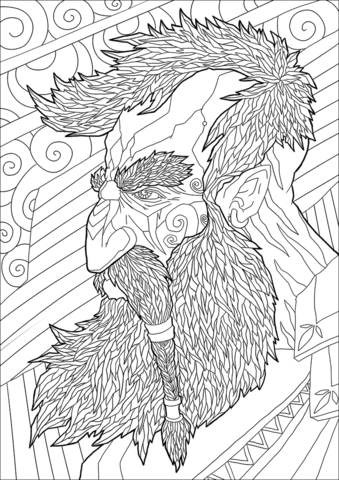 Dwarf Profile Portrait Coloring Page